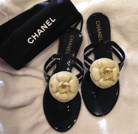 chanel slide sandals replica|chanel camellia flower flat sandals.